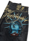 Statue of Liberty Embroidered Jeans